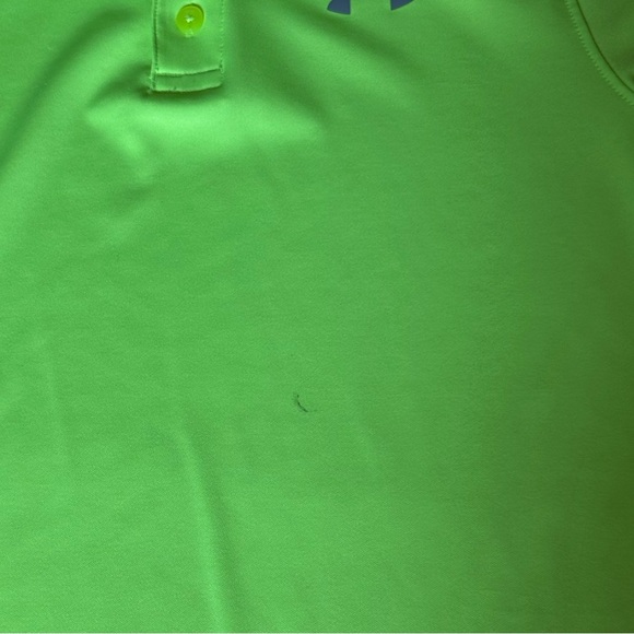 Under Armour YM Neon Green Polo Shirt - Picture 3 of 5